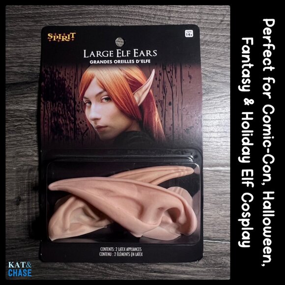 Spirit Large Elf Ears Latex For Halloween Or Cosplay Magic Halloween New In Box - Picture 5 of 6